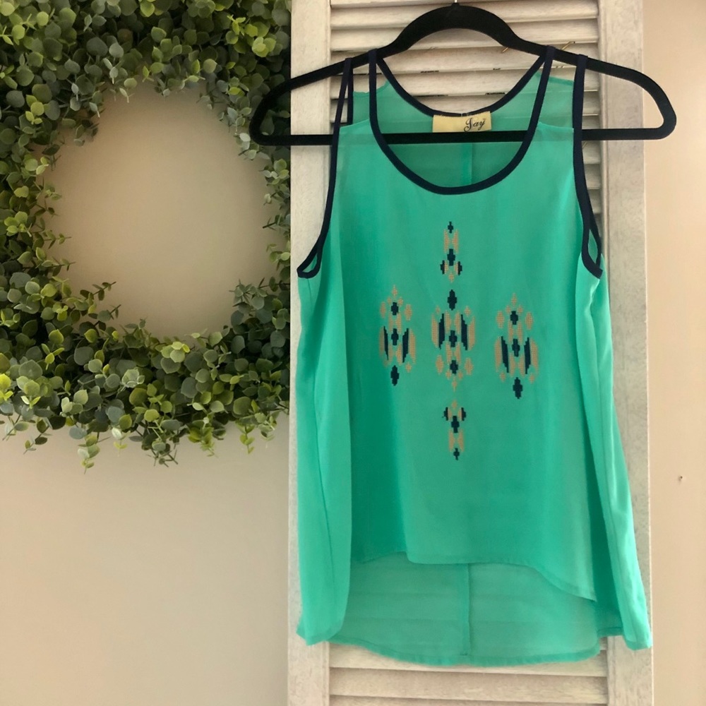 Green & Navy Tank